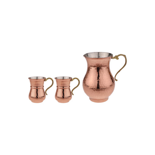 ست 3 تکه پارچ و لیوان مسی مدل N21