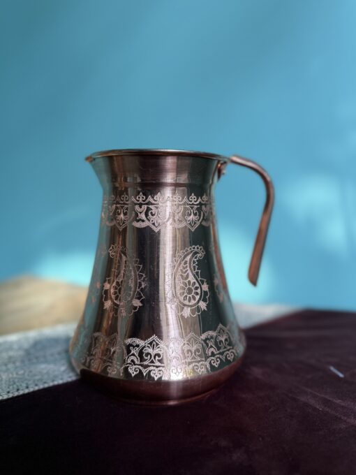 پارچ مسی دسته دار مدل بته جقه
